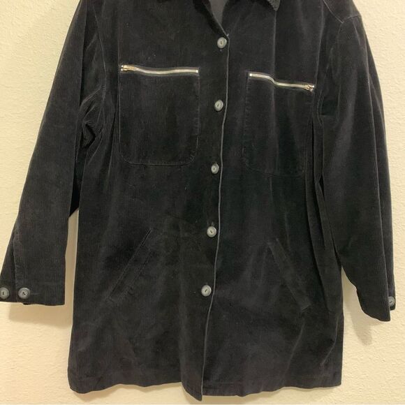 LIZ CLAIBORNE LIZSPORT VINTAGE SHIRT JACKET WOMEN’S S BLACK CORDUROY POCKETS. - Picture 5 of 15
